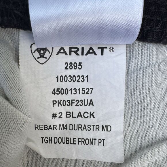 ARIAT Rebar M4 Relaxed Straight Black Jeans Pants 34x32 Durastretch Double Front - Picture 13 of 16